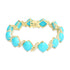 43.52ct Turquoise Bracelets with 0.603tct Diamond set in 14K Yellow Gold