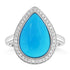 4.27ct Turquoise Rings with 0.176tct Diamond set in 14K White Gold