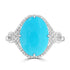 3.4ct Turquoise Rings with 0.124tct Diamond set in 14K White Gold