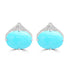 7.57ct Turquoise Earrings with 0.125tct Diamond set in 14K White Gold