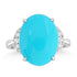 6.4ct Turquoise Rings with 0.128tct Diamond set in 14K White Gold