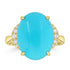 6.45ct Turquoise Rings with 0.13tct Diamond set in 14K Yellow Gold