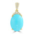 6.2ct Turquoise Pendants with 0.15tct Diamond set in 14K Yellow Gold