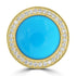 4.94ct Turquoise Rings with 0.27tct Diamond set in 14K Yellow Gold