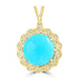 4.74ct Turquoise Pendants with 0.14tct Diamond set in 14K Yellow Gold