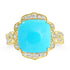 6.3ct Turquoise Rings with 0.313tct Diamond set in 14K Yellow Gold