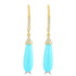 5.87ct Turquoise Earrings with 0.122tct Diamond set in 14K Yellow Gold