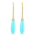 5.87ct Turquoise Earrings with 0.122tct Diamond set in 14K Yellow Gold