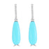 5.99ct Turquoise Earrings with 0.095tct Diamond set in 14K White Gold