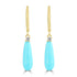 6.29ct Turquoise Earrings with 0.102tct Diamond set in 14K Yellow Gold