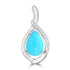 2.5ct Turquoise Pendants with 0.075tct Diamond set in 14K White Gold