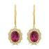 4.38ct Rhodonite Earrings with 0.227tct Diamond set in 14K Yellow Gold