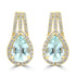 2.89ct Aquamarine Earrings with 0.598tct Diamond set in 14K Yellow Gold