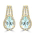 2.89ct Aquamarine Earrings with 0.598tct Diamond set in 14K Yellow Gold