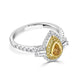 0.33Tct Yellow Diamond Ring With 0.60Tct Diamonds Set In 18Kt Two Tone Gold