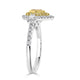 0.33Tct Yellow Diamond Ring With 0.60Tct Diamonds Set In 18Kt Two Tone Gold