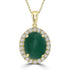 11.63ct   Emerald Pendants with 0.76tct Diamond set in 14K Yellow Gold