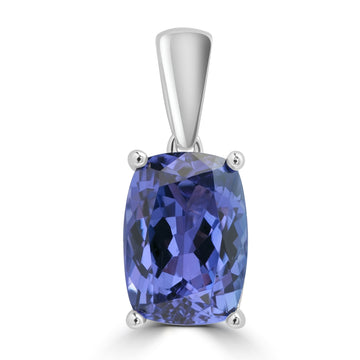 3.62ct Tanzanite Pendants with -tct - set in 18K White Gold