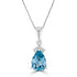 1.34ct Aquamarine Pendant with 0.06tct diamonds set in 14K white gold