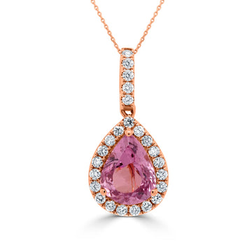 3.98ct Pink Spinel Pendant with 0.6tct Diamonds set in 14K Rose Gold