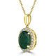 3.12ct   Emerald Pendants with 0.3tct Diamond set in 14K Yellow Gold