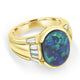 4.62ct Black Opal Ring with 0.69tct Diamonds set in 18K Yellow Gold