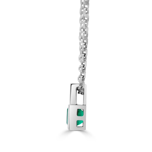 1.33ct Emerald Pendant with 0.04tct Diamonds set in Platinum