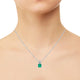 1.33ct Emerald Pendant with 0.04tct Diamonds set in Platinum