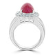 5.98ct Ruby Ring with 1.73tct Diamonds set in 900 Platinum