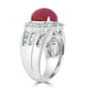 5.98ct Ruby Ring with 1.73tct Diamonds set in 900 Platinum