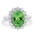 5.13ct Chrome Tourmaline Ring with 1.04tct Diamonds set in 900 Platinum