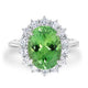5.13ct Chrome Tourmaline Ring with 1.04tct Diamonds set in 900 Platinum