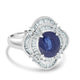 3.01ct Blue Sapphire Ring with 0.65tct Diamonds set in 900 Platinum
