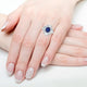 3.01ct Blue Sapphire Ring with 0.65tct Diamonds set in 900 Platinum