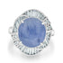10.6ct Star Sapphire Ring with 0.95tct Diamonds set in Platinum