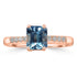 1.14ct Aquamarine Rings with 0.12tct Diamond set in 14K Rose Gold