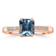 1.14ct Aquamarine Rings with 0.12tct Diamond set in 14K Rose Gold