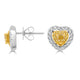 0.37tct Yellow Diamond Earring with 0.65tct Diamonds set in 18K White Gold