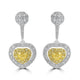 0.56tct Yellow Diamond Earring with 1.04tct Diamonds set in 18KW & 22KY Two Tone Gold