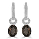 2tct Smoky Earring with 0.1tct Diamonds set in 18K White Gold