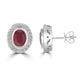 2.54ct Ruby Earrings with 0.24tct Diamond set in 14K White Gold