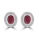 2.54ct Ruby Earrings with 0.24tct Diamond set in 14K White Gold