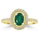 0.65ct Emerald Rings with 0.23tct Diamond set in 14K Yellow Gold