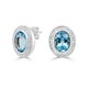 3.82tct Aquamarine Earring with 0.32tct Diamonds set in 14K White Gold