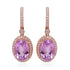 16.67Tct Kunzite With 1.79Tct Diamonds In 14K Rose Gold Earrings