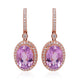 16.67Tct Kunzite With 1.79Tct Diamonds In 14K Rose Gold Earrings