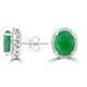 4.84Tct Emerald Stud Earrings With 0.36Tct Diamonds Set In 14K White Gold