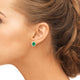 3.39Tct Emerald Stud Earrings With 0.64Tct Diamonds Set In 14K White Gold