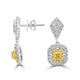 0.44tct Yellow Diamond Earring with 0.85tct Diamonds set in 18K Two Tone Gold