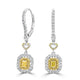0.36Tct Yellow Diamond Earrings With 0.92Tct Diamond Accents Set In 18K Two Tone Gold